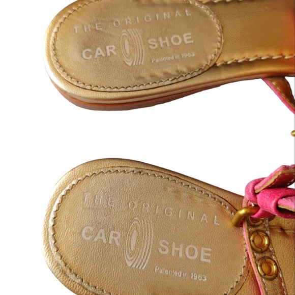 The Original Car Shoe by Prada Pink Floral Leather Sandals - Picture 11 of 12